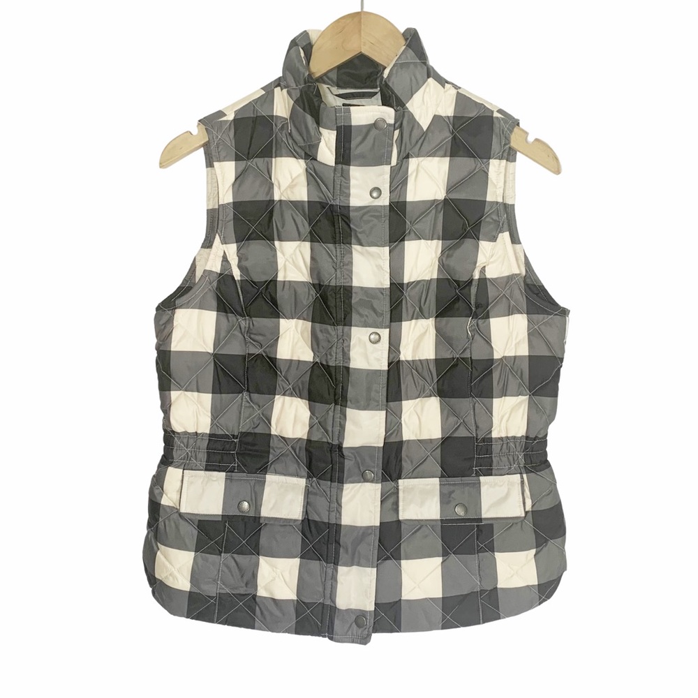 🎄3/$15 Talbots Plaid Down Filled Zipper Snap Vest SP